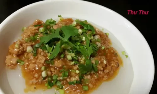 Cháo sườn sốt thịt bằm – Thư Thư