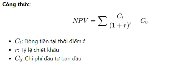 Công thức tính giá trị dòng tiền
