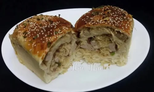 Bánh mì nhân pate chả lụa chà bông – Thư Thư