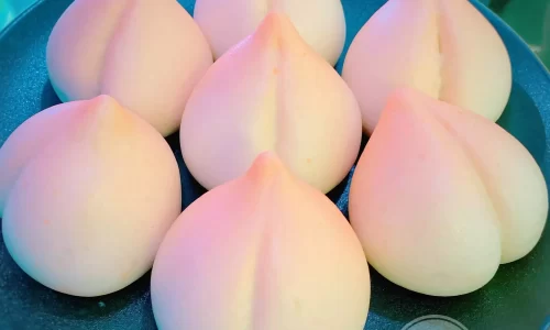 Bánh bao tạo hình – Bánh bao trái đào – Ngan Pham