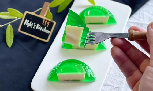 Bánh trứng sữa rau câu lá dứa – Nghi’s Kitchen