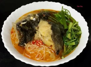 Bún đầu cá bóp vị lẩu thái chua cay