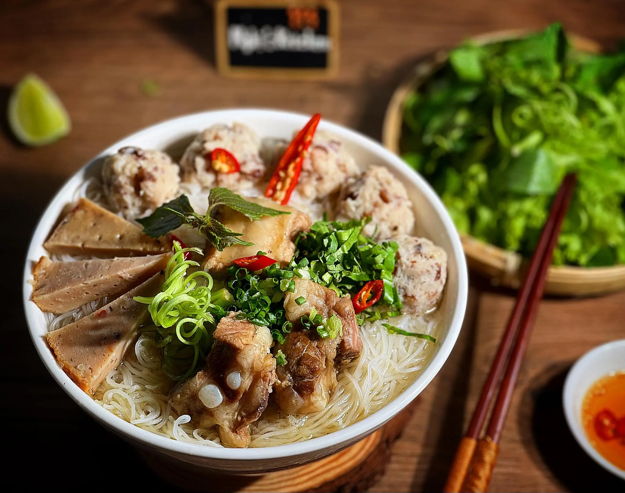 Bún mọc sườn non - Sốt nêm bún - Nghi's Kitchen
