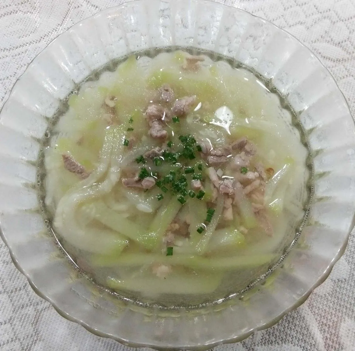 Canh bầu nấu thịt băm