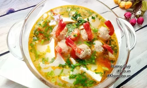 Canh đậu hũ nấu tôm