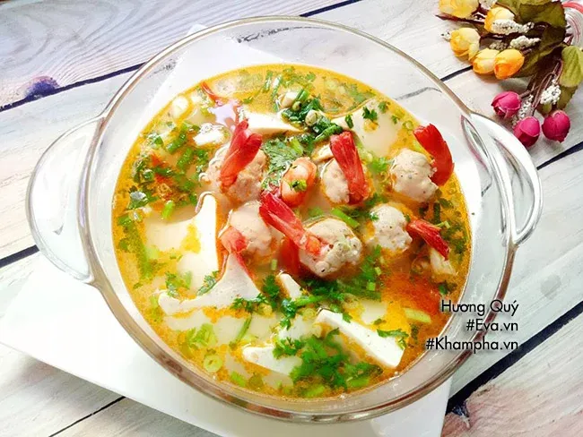Canh đậu hũ nấu tôm