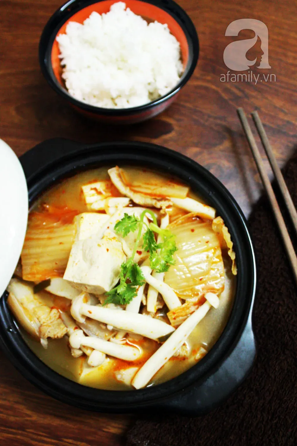 Canh kim chi nấu thịt heo