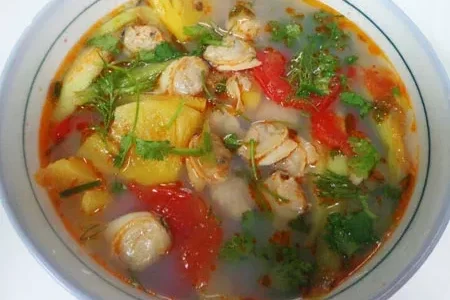 Canh ngao nấu dứa