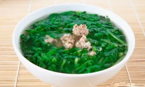 Canh Rau Cần Cải Cúc Nấu Cá