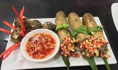 Chả ốc ống nứa lá chanh – Nghi’s Kitchen