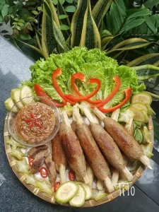 Chạo chay nướng mía