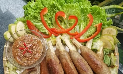 Chạo chay nướng mía