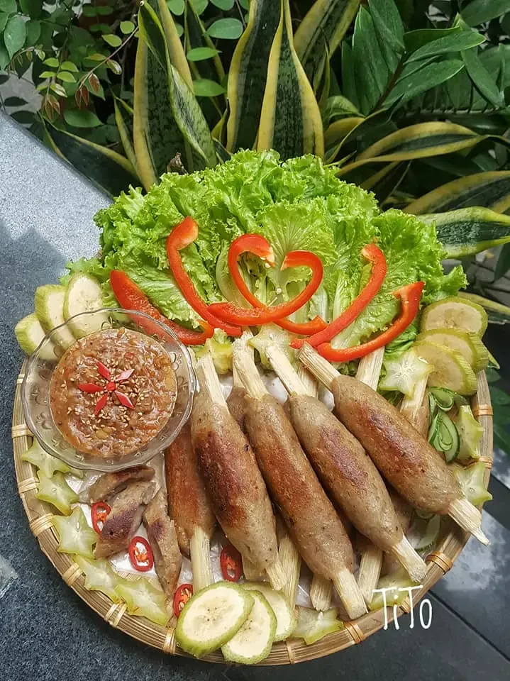 Chạo chay nướng mía