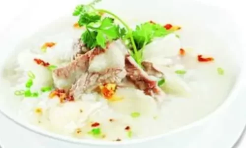 Cháo sườn nấm bào ngư – Christine Ha