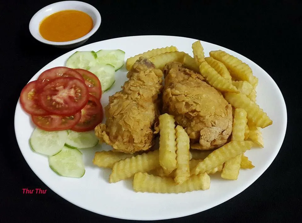 Gà chiên giòn sốt phô mai cay - Thư Thư