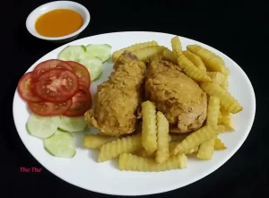 Gà chiên giòn sốt phô mai cay – Thư Thư