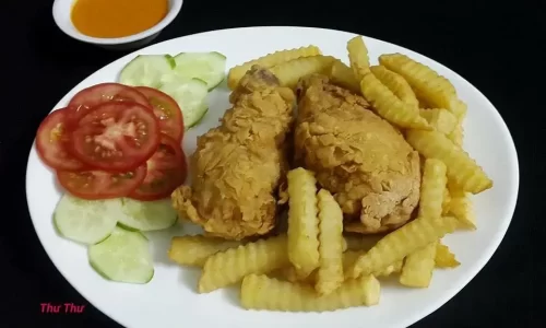 Gà chiên giòn sốt phô mai cay – Thư Thư