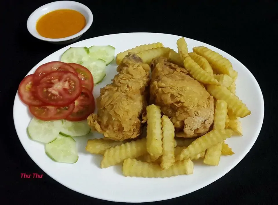 Gà chiên giòn sốt phô mai cay - Thư Thư