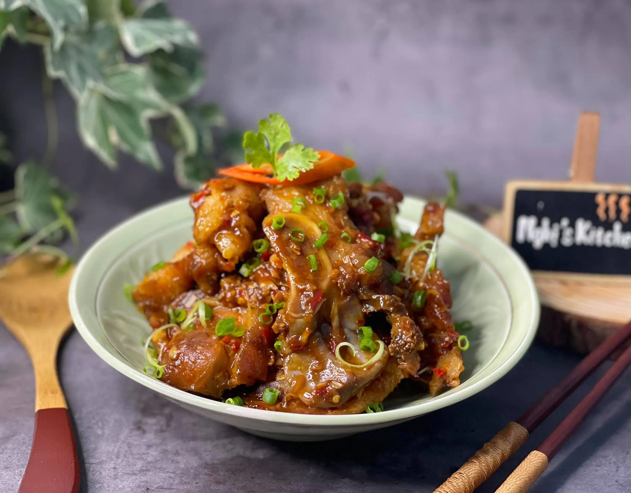 Giò heo kho ruốc sả - Sốt kho ruốc sả - Nghi's Kitchen