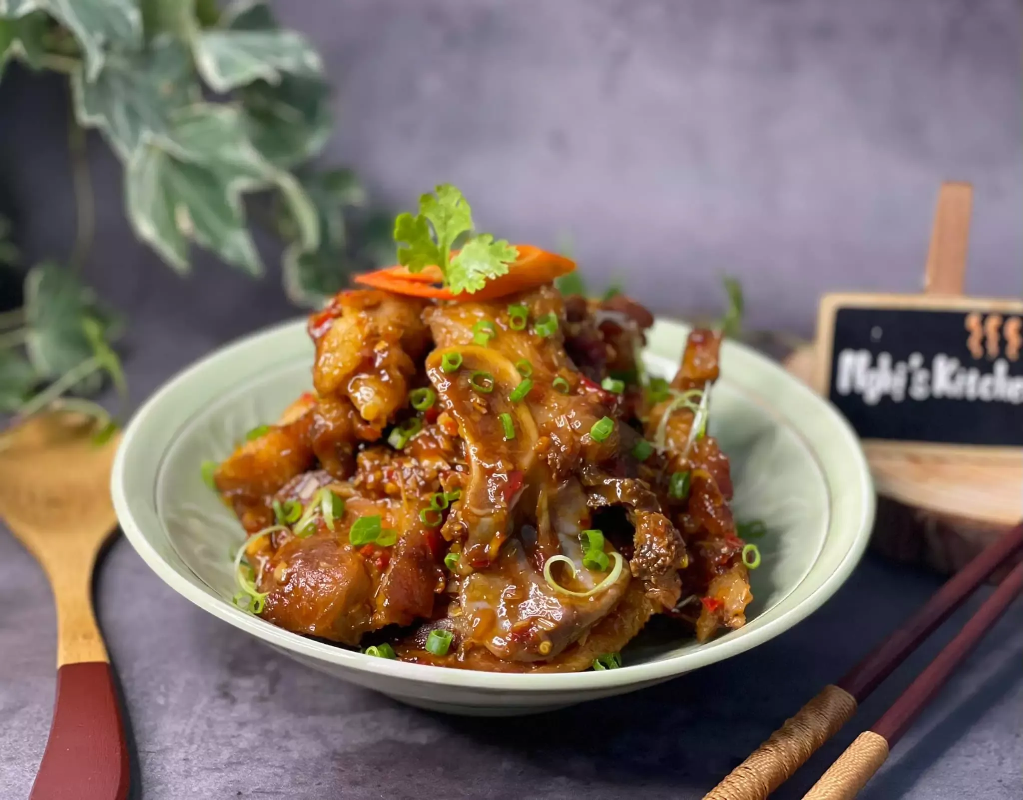 Giò heo kho ruốc sả - Sốt kho ruốc sả - Nghi's Kitchen