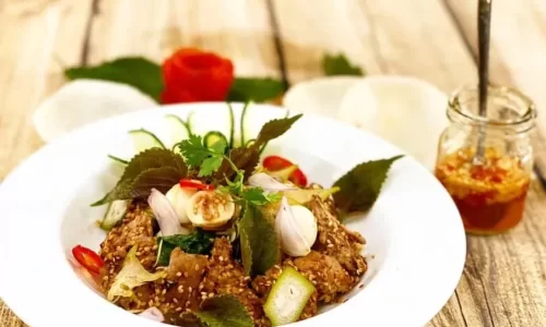 Gỏi bò lăn mè – Nghi’s Kitchen
