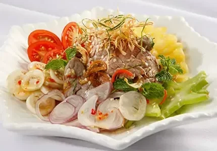 Gỏi bò nhúng giấm lá chanh