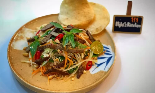Gỏi đu đủ gan rim – Gan rim Đà Nẵng – Nghi’s Kitchen