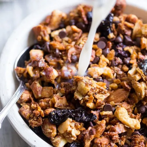 Granola vị cherry socola bằng nồi chiên không dầu