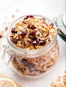 Granola nam việt quất bằng nồi chiên không dầu