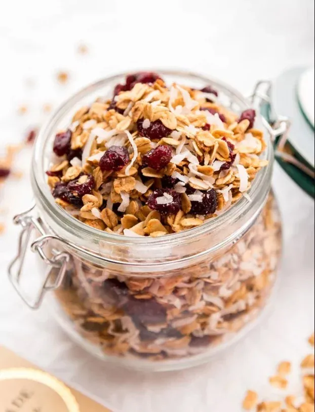 Granola nam việt quất bằng nồi chiên không dầu