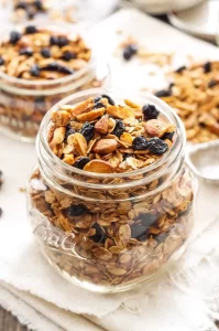 Granola việt quất chanh bằng nồi chiên không dầu