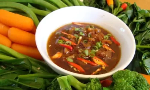 Nước mắm kho quẹt – Rau luộc thập cẩm kho quẹt – 100 món ăn Việt