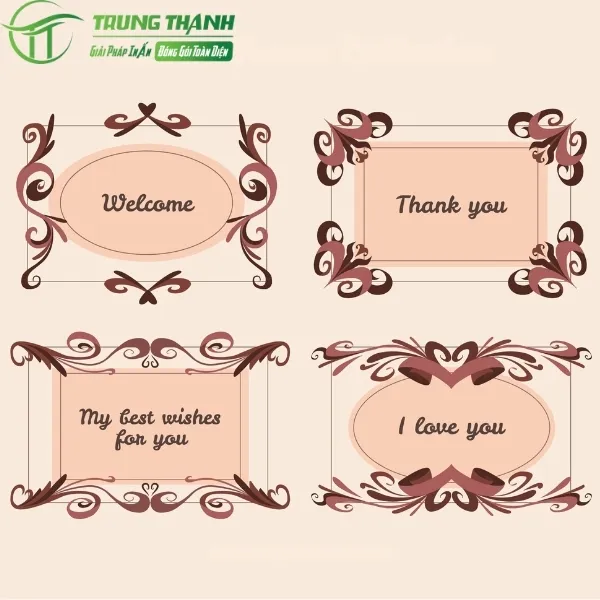 Khung viền hoa văn kèm chữ