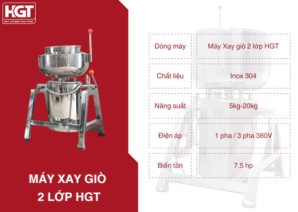 Máy xay giò chả 2 lớp HGT