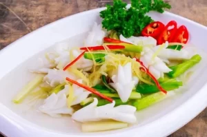 Mực hấp hành gừng  – 100 món ăn Việt
