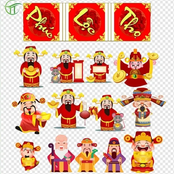 Ông phúc lộc thọ vector dùng cho thiết kế