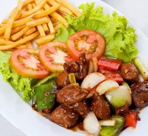 Sốt xào bò lúc lắc, bít tết, bò xào