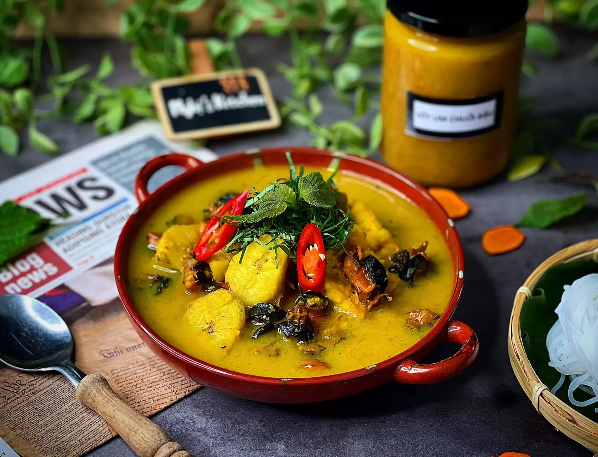 Ốc um chuối đậu - Sốt um chuối đậu - Nghi's Kitchen