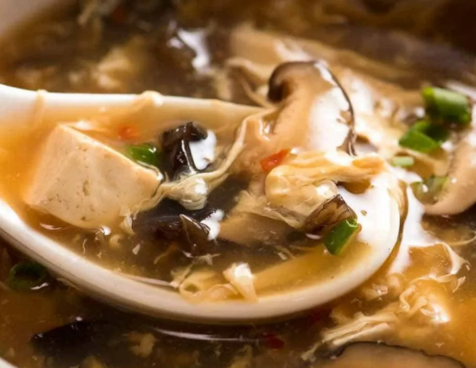Súp đậu hũ nấm chua cay - Món hoa - GVHP