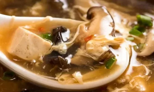 Súp đậu hũ nấm chua cay – Món hoa – GVHP