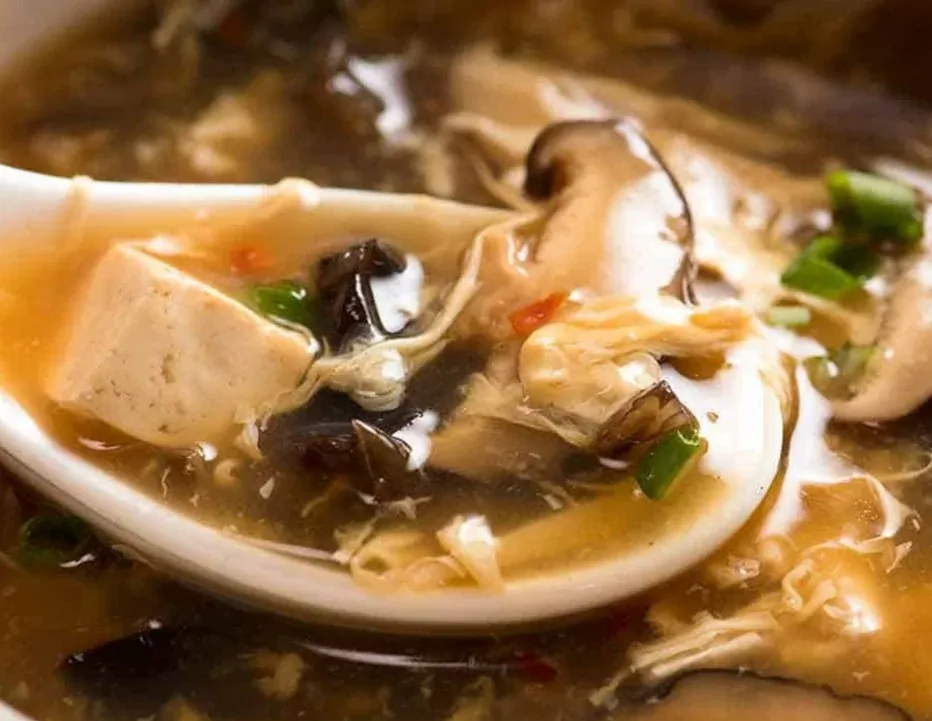 Súp đậu hũ nấm chua cay - Món hoa - GVHP