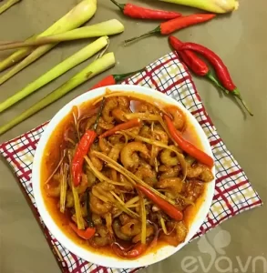 Tôm khô rim chua cay