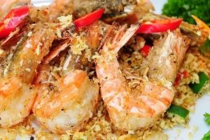 Tôm rang muối – Sốt muối sả – 100 món ăn Việt