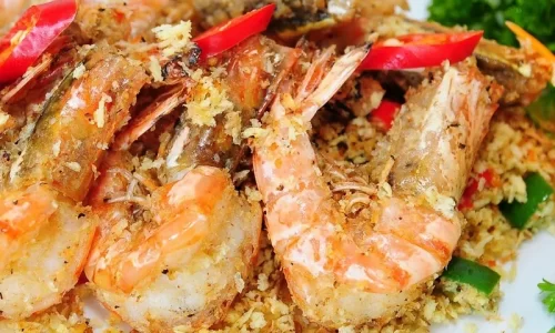 Tôm rang muối – Sốt muối sả – 100 món ăn Việt