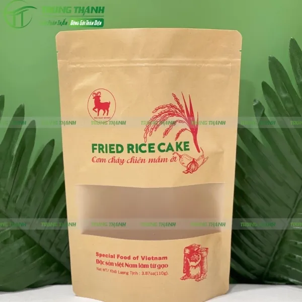 Túi zip giấy cửa sổ tràn