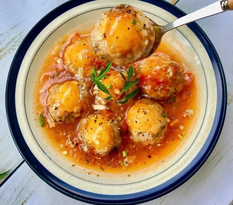 Xíu mại kim sa - Sốt cà chua - Nghi's Kitchen